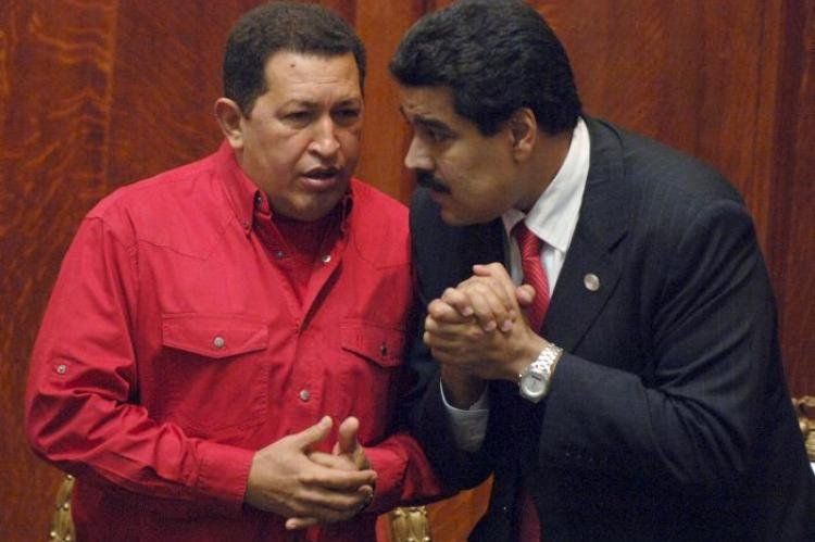 Hugo Chávez Frías y su delfín, Nicolás Maduro.