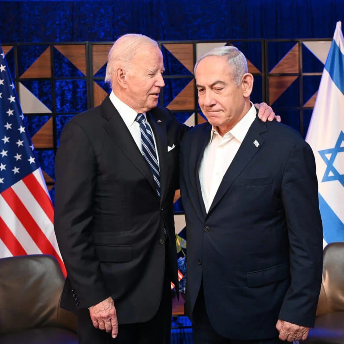El presidente de Estados Unidos, Joe Biden, y su hom&oacute;logo israel&iacute; Benjam&iacute;n Netanyahu.