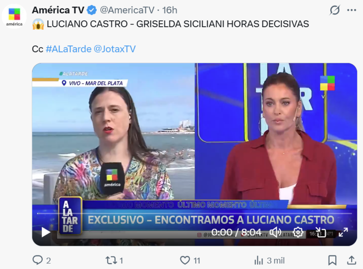 Luciano Castro se negó a dar una entrevista pero lanzó una fuerte declaración. Luciano Castro se negó a dar una entrevista pero lanzó una fuerte declaración.
