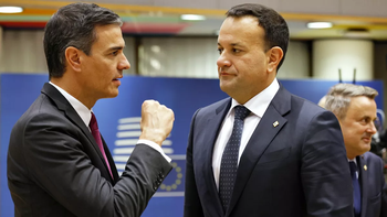 Pedro Sánchez (España) y Leo Varadkar (Irlanda) se despegan de la posición general de la UE. Pedro Sánchez (España) y Leo Varadkar (Irlanda) se despegan de la posición general de la UE.