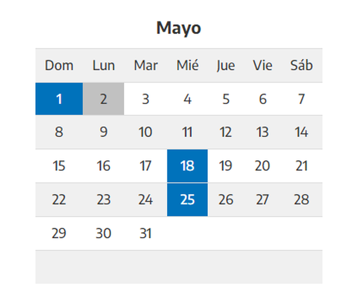 Mayo tendrá tres feriados: el 1°, el 18 y el 25. Foto: Argentina.gob.ar