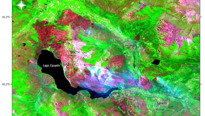 Última hora SMN: Imágenes satelitales de los incendios en Chubut muestran el antes y después