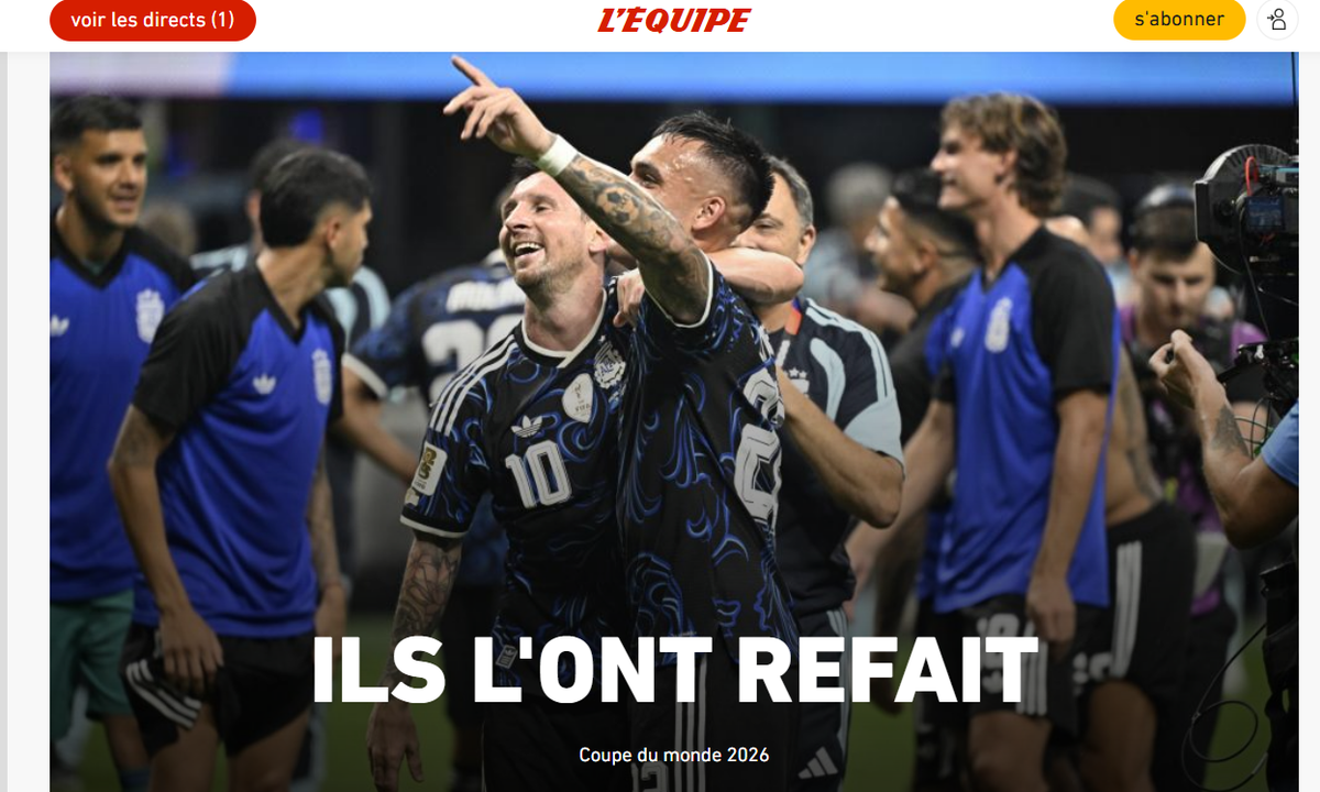 "Lo hicieron denuevo", L'Equipe de Francia. "Lo hicieron denuevo", L'Equipe de Francia.