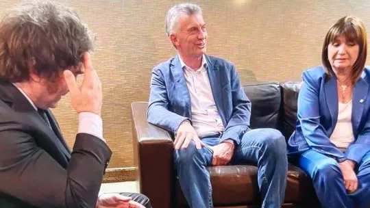 Milei, Macri y Bullrich.  Milei, Macri y Bullrich.