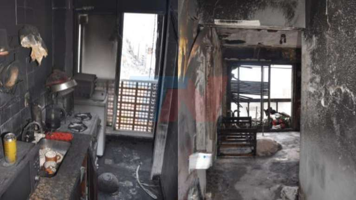 El departamento de Felipe Pettinato, tras el incendio. Foto: TN
