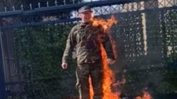 Segundo norteamericano que se quema sí mismo en protesta contra la complicidad de USA en el genocidio palestino.