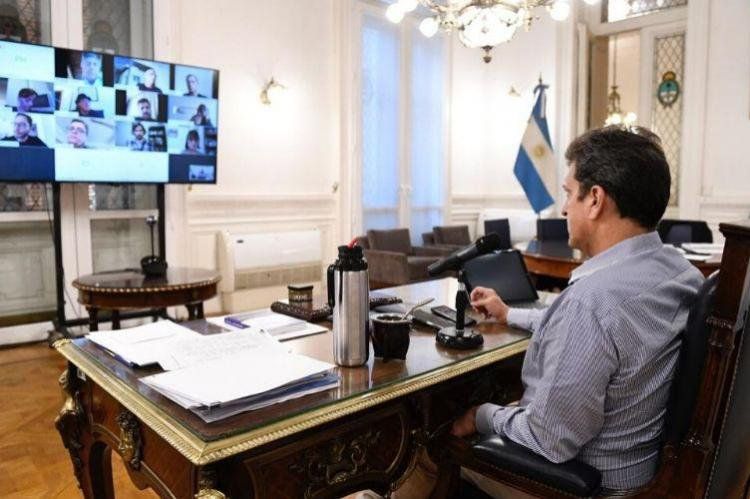 Sergio Massa en videoconferencia.