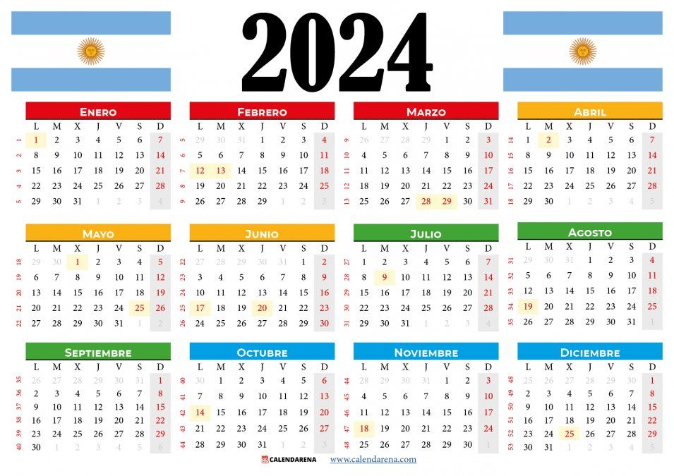 Calendario 2024 Feriados y findes largos para escapadas