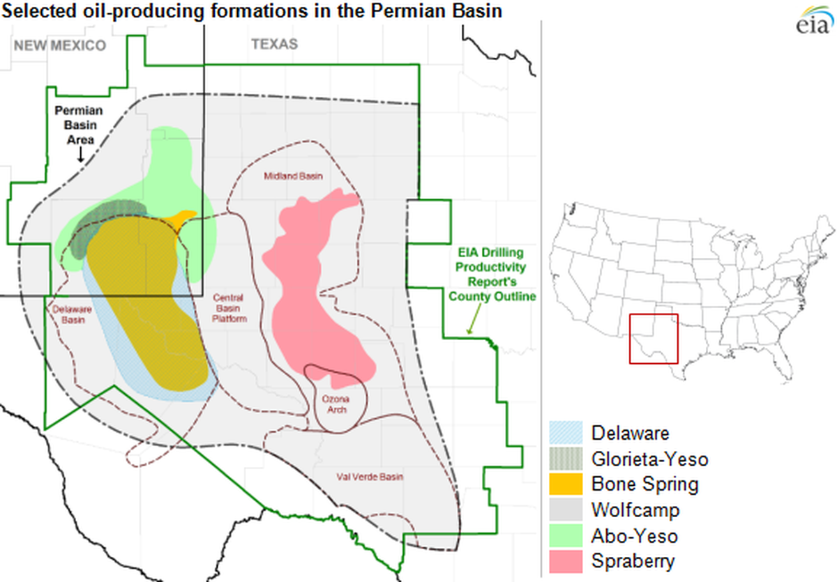 Permian Basin, de Texas y Nuevo M&eacute;xico, la clave del fracking estadounidense.