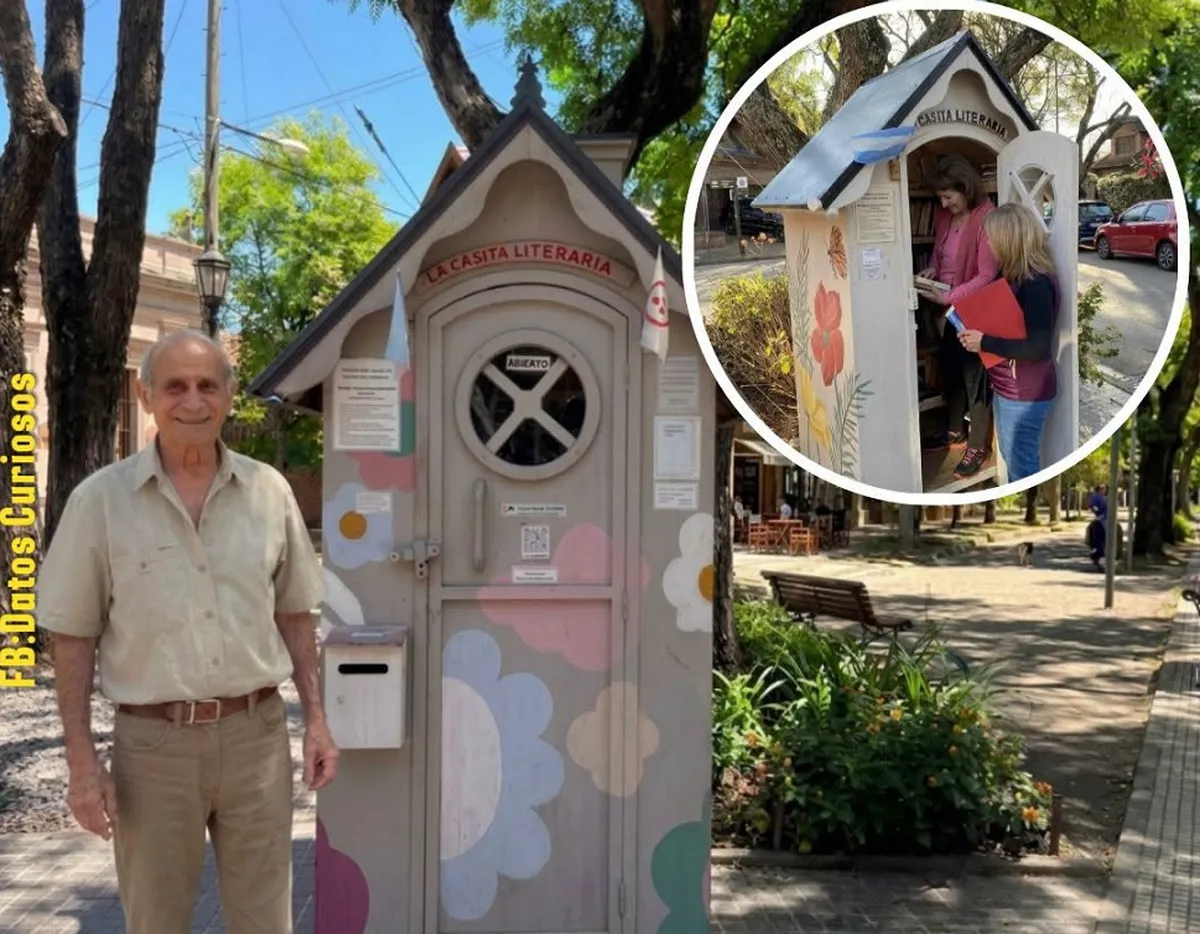 Jubilado, 83 años, Mario Erkekdjian diseñó y construyó una casita literaria en la vereda de su casa e inspiró al municipio de San Isidro para fomentar el hábito de la lectura mediante la extensión a otros barrios.