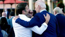 Emmanuel Macron, el presidente francés, y su homólogo de USA, Joe Biden.