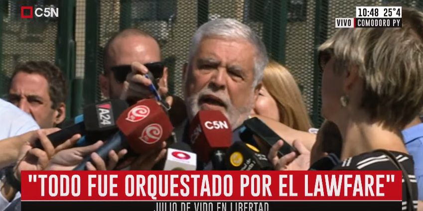 Julio De Vido en libertad. Foto: Captura de pantalla