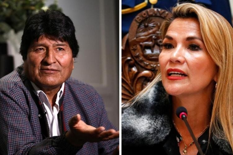 Evo Morales y Jeanine Añez Evo Morales y Jeanine Añez