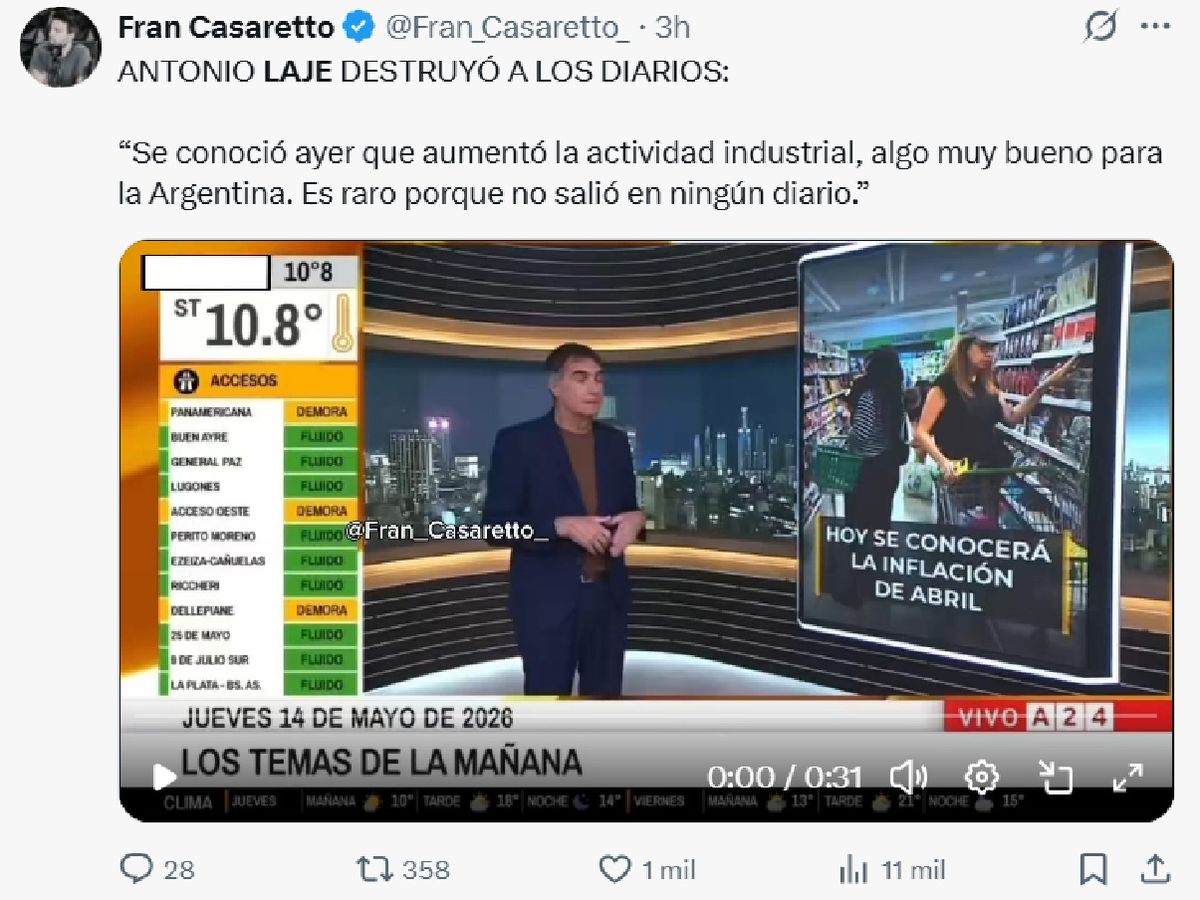 Antonio Laje salió en defensa del Gobierno y criticó a los diarios argentinos. Antonio Laje salió en defensa del Gobierno y criticó a los diarios argentinos.
