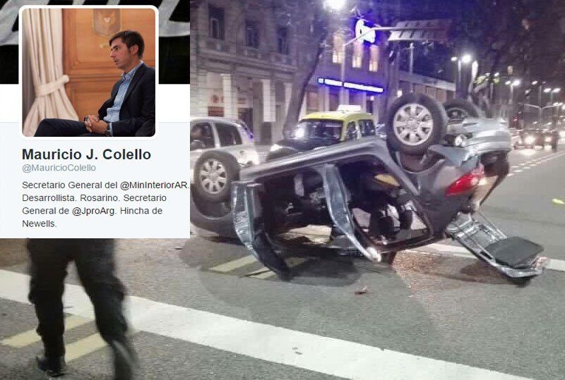 El Peugeot 207 tras el impacto de Colello.