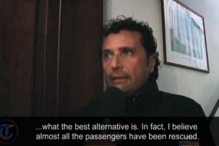 Franceso Schettino, capitán del Costa Concordia, marino veterano y fiestero, segun algunos pasajeros. (?)