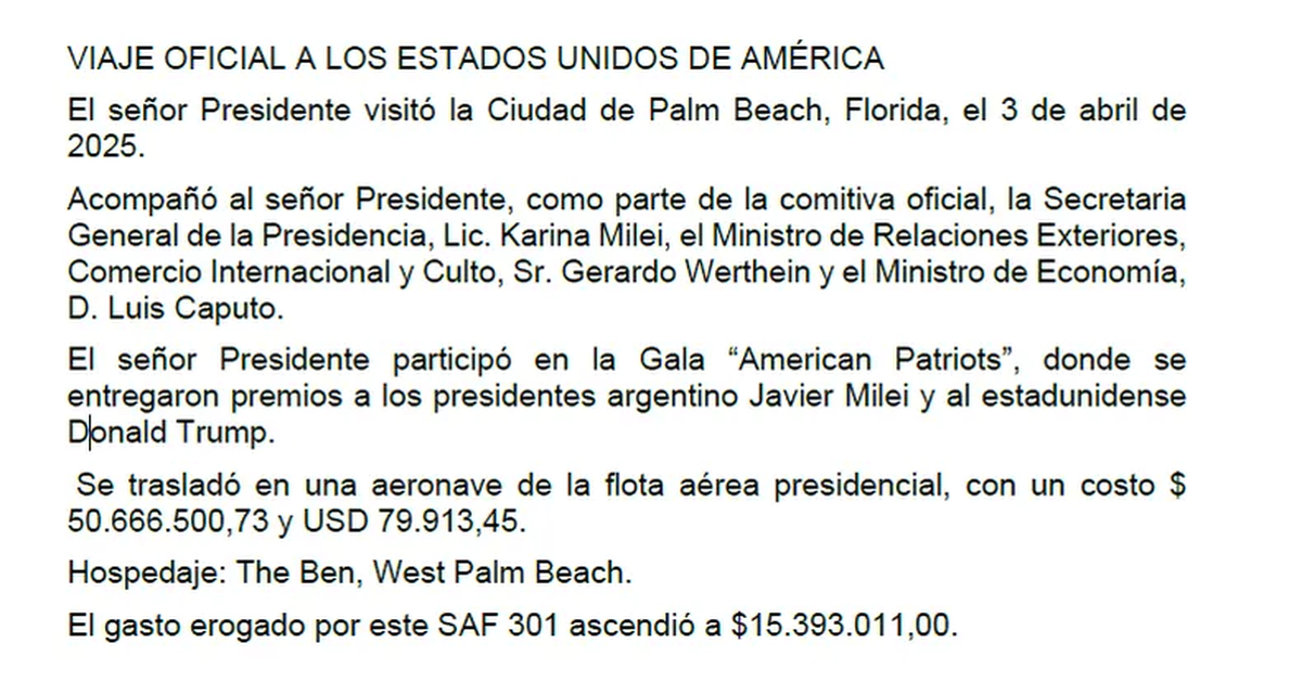 La respuesta del jefe de Gabinete ante la consulta por el viaje a Mar-a-Lago. La respuesta del jefe de Gabinete ante la consulta por el viaje a Mar-a-Lago.