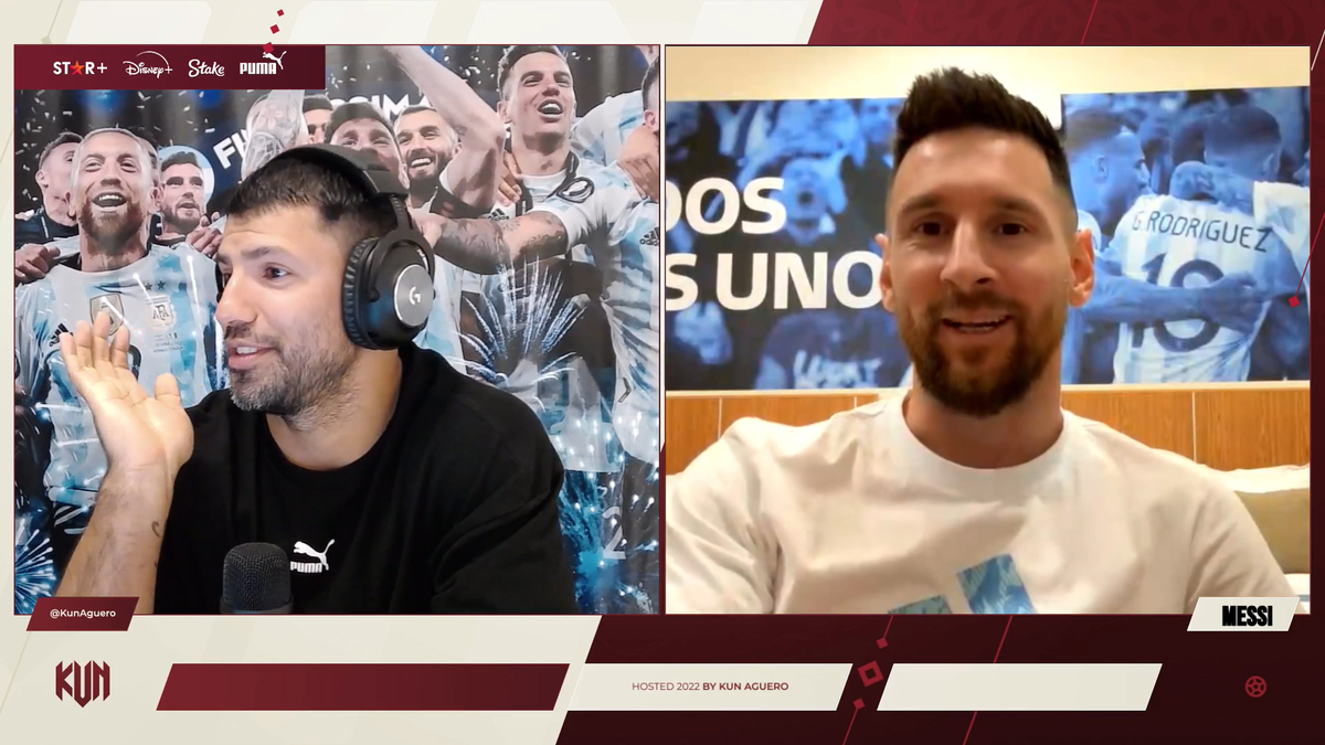 Agüero y Messi durante el streaming. 