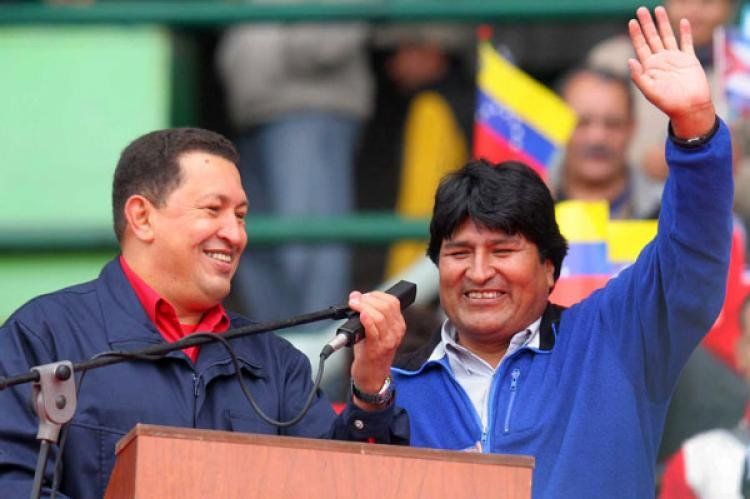 Hugo Chávez y Evo Morales