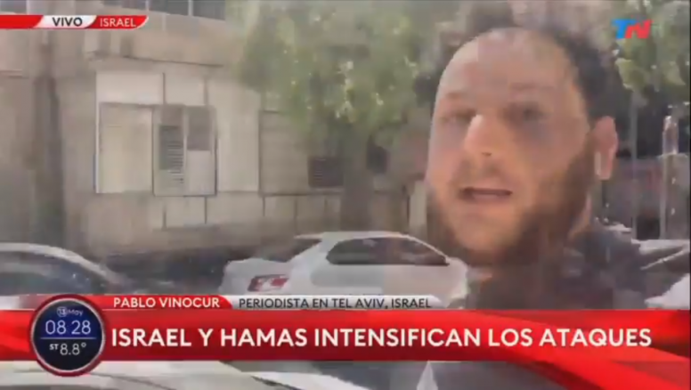Israel: Periodista tuvo que abandonar un móvil para refugiarse en un búnker anti bombas