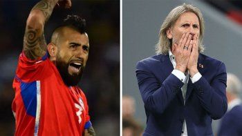 ArturoVidal volvió a criticar este lunes (14/10) al técnico de la Selección de Chile,Ricardo Gareca, y respaldó a Carlos Palacios tras dejar la concentración. ArturoVidal volvió a criticar este lunes (14/10) al técnico de la Selección de Chile,Ricardo Gareca, y respaldó a Carlos Palacios tras dejar la concentración.