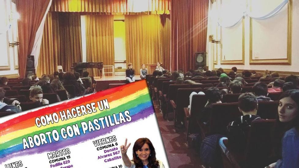 La organización kirchnerista enseñó a alumnos de la escuela secundaria como hacerse un aborto con píldoras.