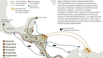 Centroamérica y el narcotráfico. Gran mapa de El Orden Mundial. Centroamérica y el narcotráfico. Gran mapa de El Orden Mundial.