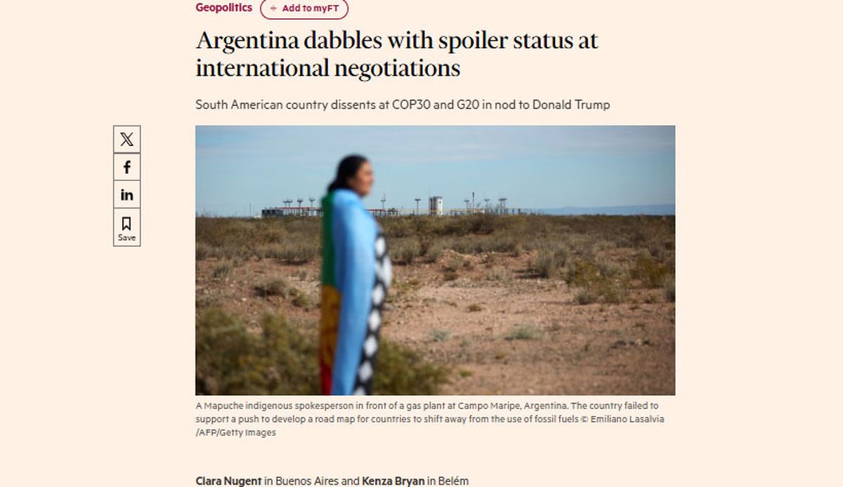 El artículo del Financial Times advierte sobre los costos diplomáticos de las disidencias de Milei en las agencias multilaterales. El artículo del Financial Times advierte sobre los costos diplomáticos de las disidencias de Milei en las agencias multilaterales. 
