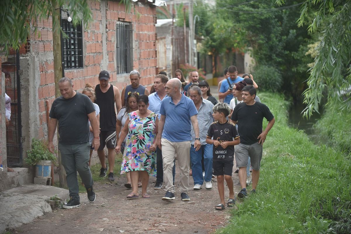 Horacio Rodríguez Larreta en recorrida por La Matanza, el mismo día que se conocieron los polémicos datos sobre La Matanza