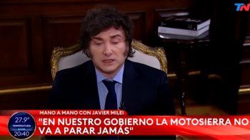 Javier Milei enojadísimo con TN. Javier Milei enojadísimo con TN.