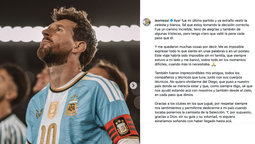 Tras el partido ante Benín, Messi publicó un extenso mensaje en Instagram para despedirse de la camiseta que vistió durante más de dos décadas.