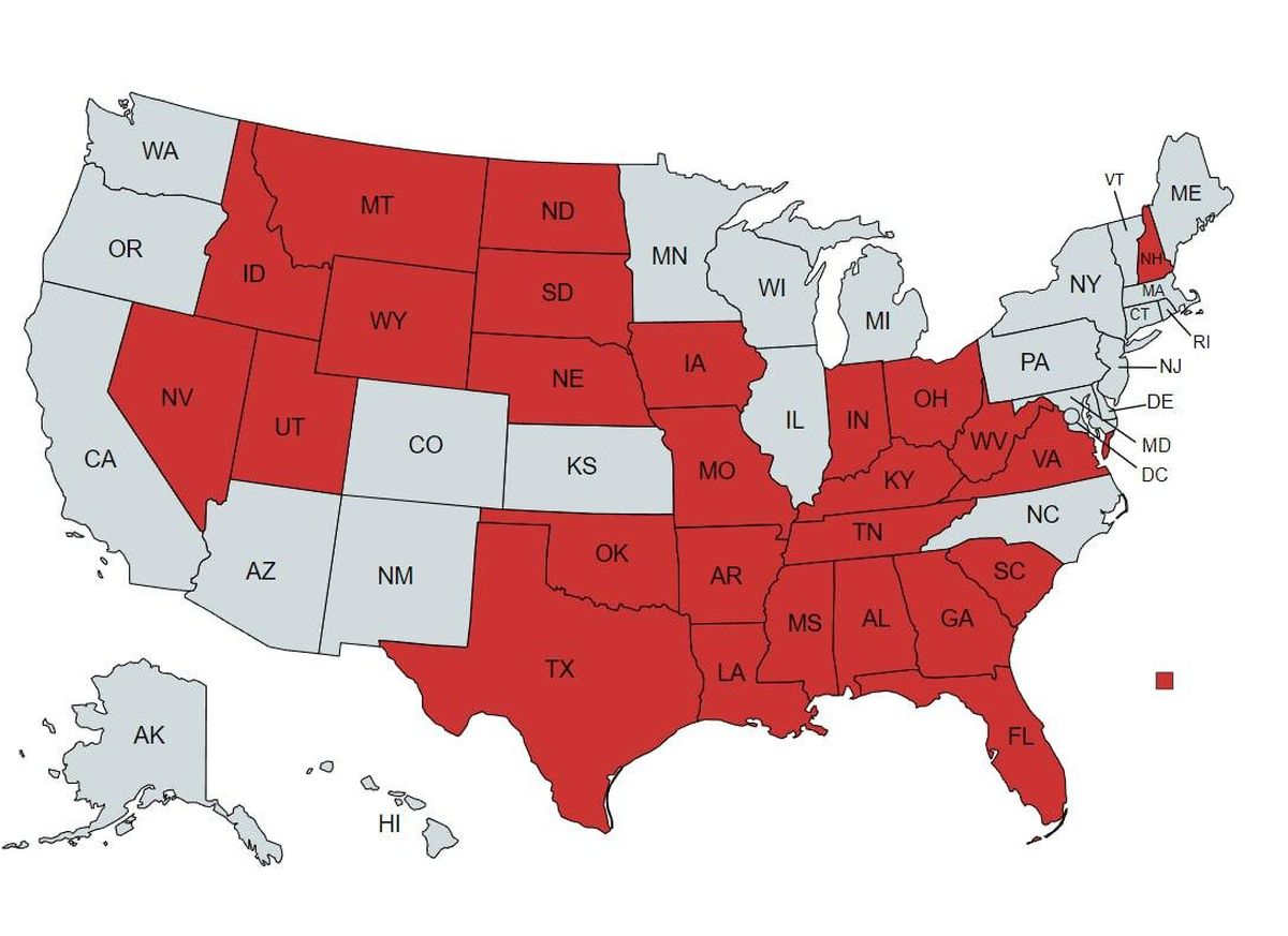 Dicen que Texas ha logrado el apoyo mayoritario de los estados (todos republicanos). Dicen que Texas ha logrado el apoyo mayoritario de los estados (todos republicanos).