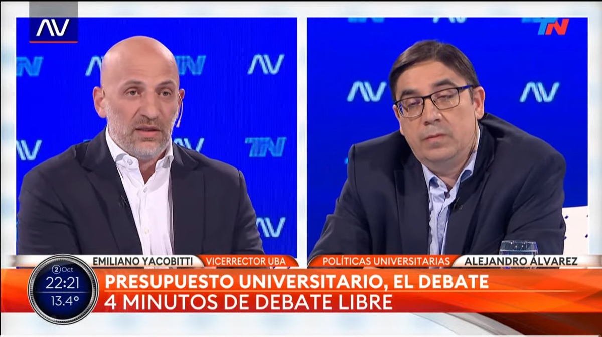 El vicerrector de la UBA vs el subsecretario de Políticas Universitarias en TN El vicerrector de la UBA vs el subsecretario de Políticas Universitarias en TN