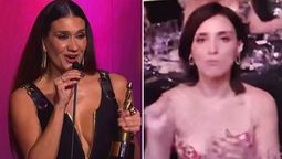 La humorista Anacleta Chicle quedó en la polémica por un gesto a Momi Giardina en los Martín Fierro para luego escudarse en que era un chiste que no dio risa. La humorista Anacleta Chicle quedó en la polémica por un gesto a Momi Giardina en los Martín Fierro para luego escudarse en que era un chiste que no dio risa.