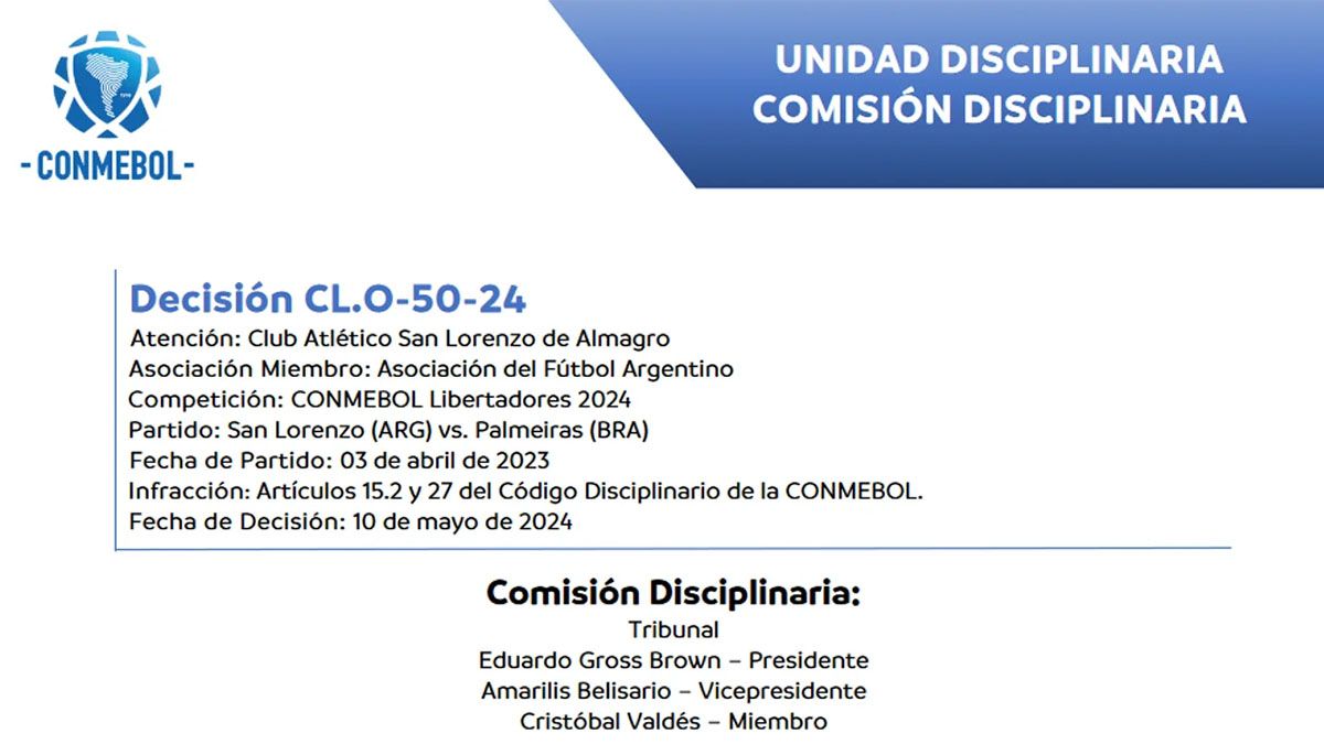 San Lorenzo continúa sumergido en su dura crisis política y económica y, ahora, deberá pagar una multa de 120.000 dólares por “gestos racistas” de una hincha. San Lorenzo continúa sumergido en su dura crisis política y económica y, ahora, deberá pagar una multa de 120.000 dólares por “gestos racistas” de una hincha.