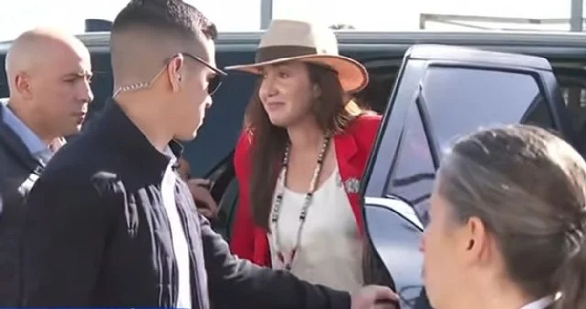 Victoria VIllarruel al llegar a Expoagro (Foto: NA/Captura de pantalla)