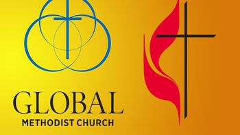 Logos de la Iglesia Metodista Global, a la izq., y la Iglesia Metodista Unida, a la der. Logos de la Iglesia Metodista Global, a la izq., y la Iglesia Metodista Unida, a la der.