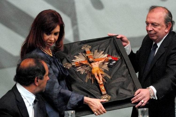 Cristina y el intendente Zúccaro. También aparece Daniel Scioli.