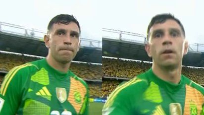 Dibu Martínez golpeó a un camarógrafo que le contestó: 