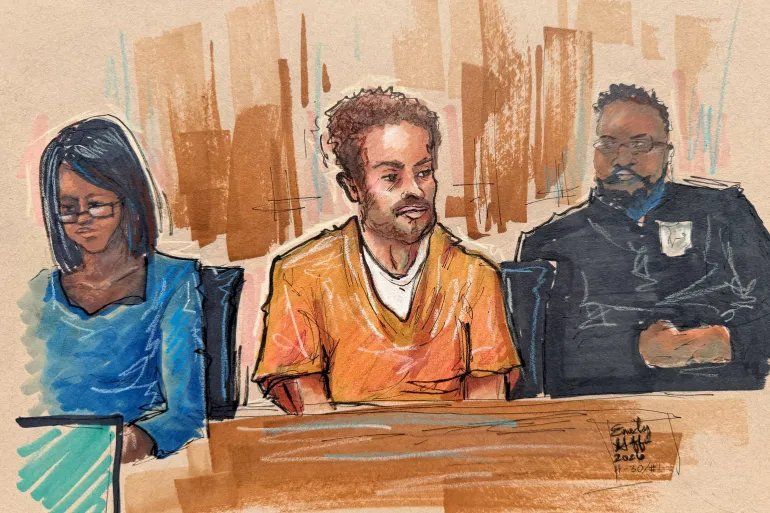 Cole Tomas Allen, sentado en la sala del tribunal durante una audiencia tras ser acusado de intento de asesinato del presidente estadounidense Donald Trump, en Washington D.C., el 30 de abril de 2026, en este boceto de la sala del tribunal. Cole Tomas Allen, sentado en la sala del tribunal durante una audiencia tras ser acusado de intento de asesinato del presidente estadounidense Donald Trump, en Washington D.C., el 30 de abril de 2026, en este boceto de la sala del tribunal.