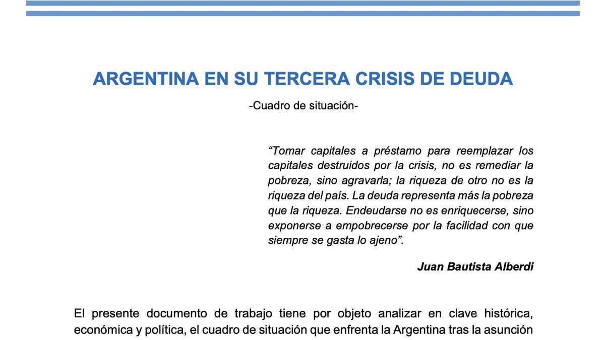 El documento de 33 páginas que publicó Cristina Kirchner en sus redes sociales donde analiza la situación económica y política del país.