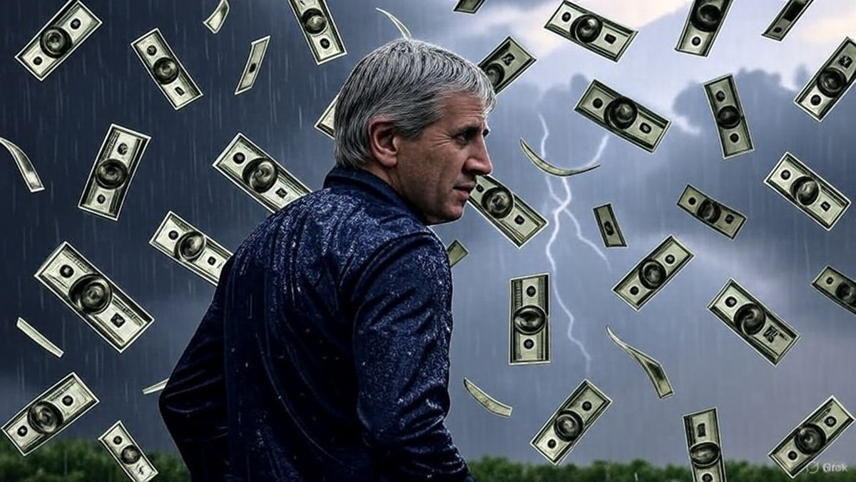 Luis Caputo esperando la lluvia de dólares.