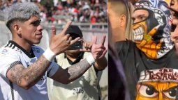 CarlosPalacios estuvo involucrado en una polémica debido a que viajó a Chile, estuvoen la tribuna de Colo Colo junto a la barra y encapuchado.