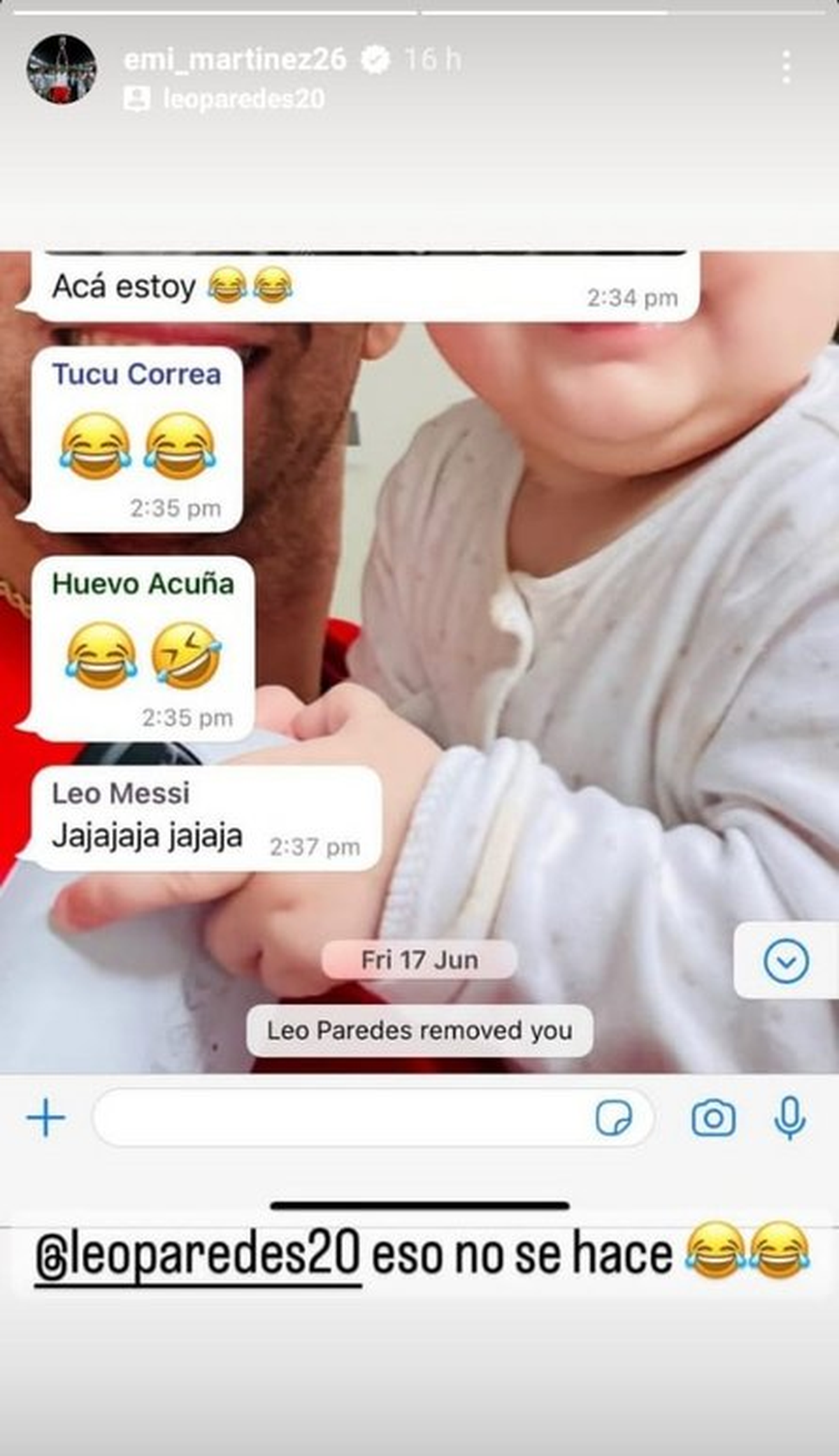 Una de las capturas que circularon después de ganar la Copa América. 