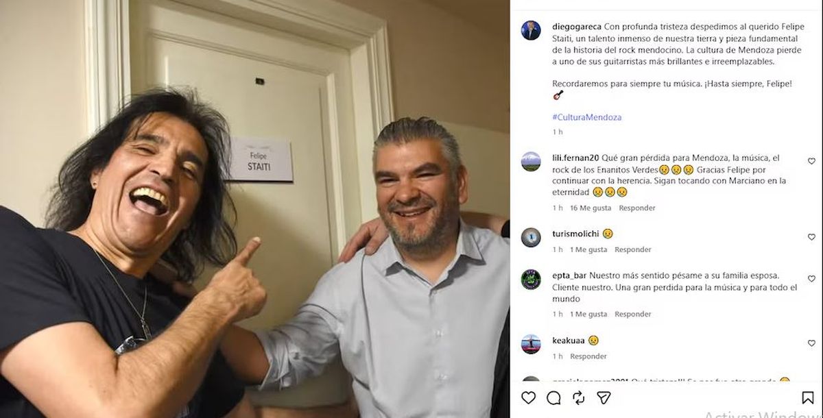 Diego Gareca, secretario de Cultura de Mendoza, confirm&oacute; el fallecimiento de Felipe Staiti.