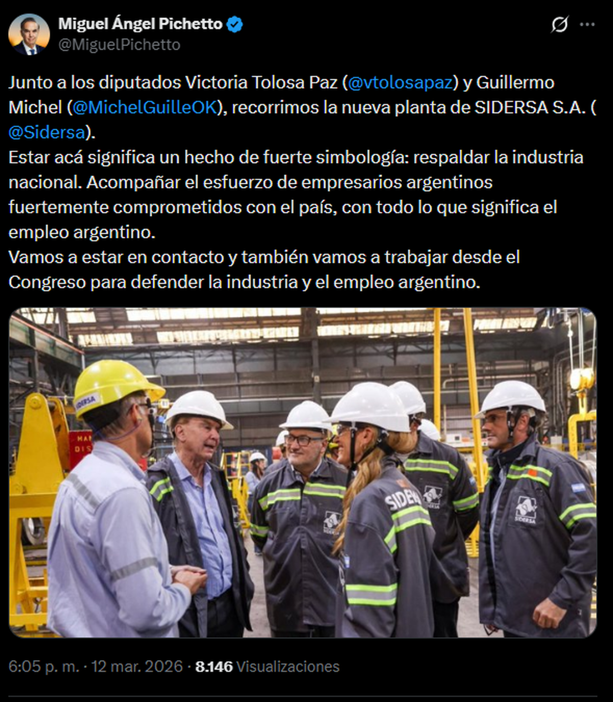 Posteo de Miguel Ángel Pichetto en X. Posteo de Miguel Ángel Pichetto en X.