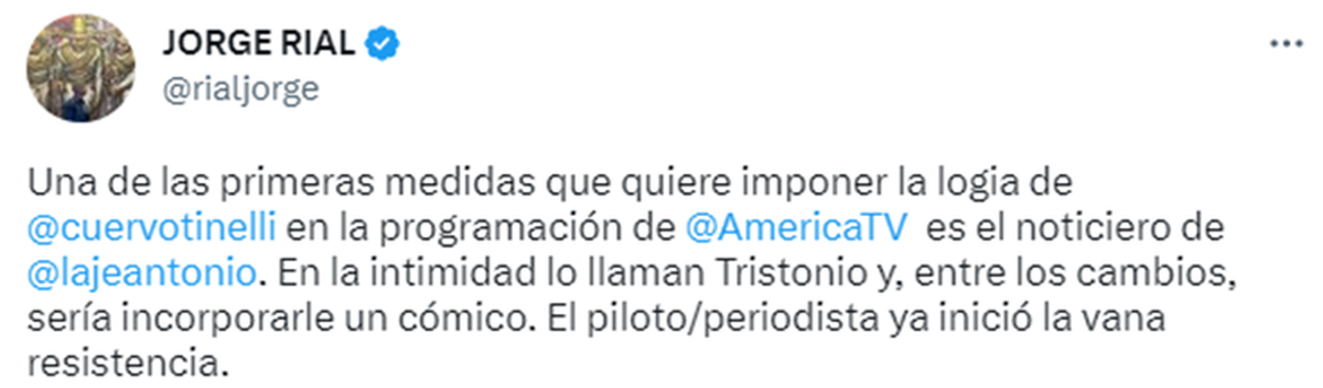 Jorge Rial fue el primero en difundir la información. 