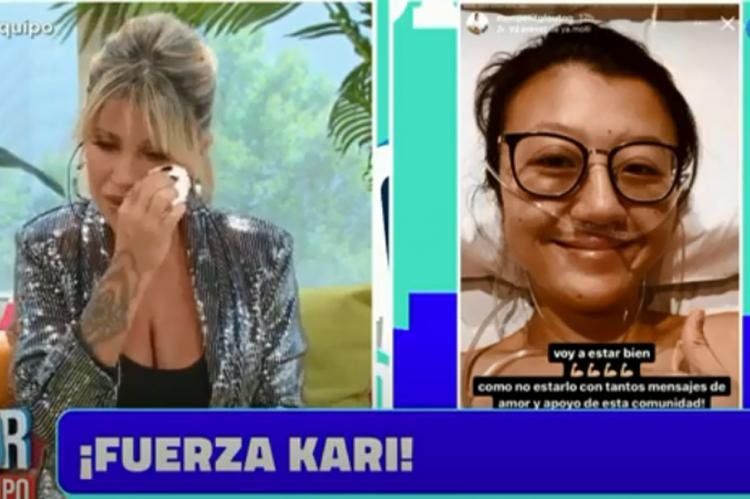 Flor Peña se mostró muy conmovida por la salud de Karina Gao, cheff en su programa, y no pudo contener el llanto (Foto: captura de video).