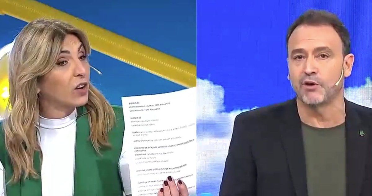 El fuerte cruce entre Adrián Pallares y Karina Iavícoli tras el regreso de Yuyito González a la tevé. (Foto: Captura de video)
