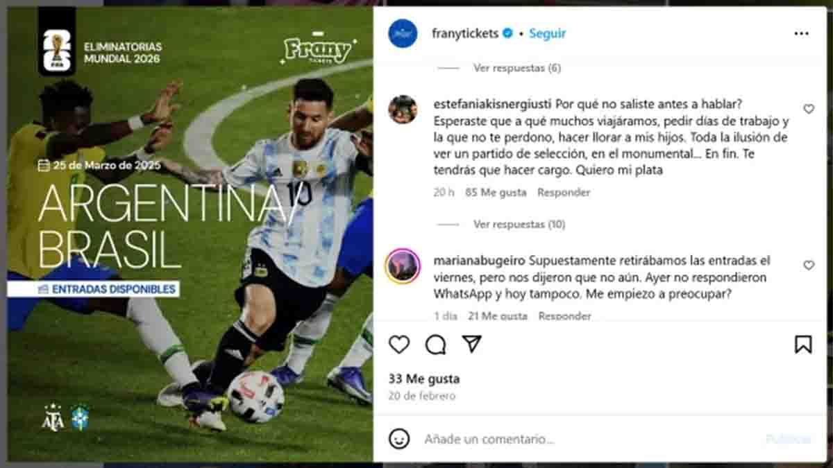 La joven influencer, Francisca Pérez, conocida como “Frany”, fue acusada de estafa con las entradas del partido Argentina-Brasil y, ahora, denunció amenazas. La joven influencer, Francisca Pérez, conocida como “Frany”, fue acusada de estafa con las entradas del partido Argentina-Brasil y, ahora, denunció amenazas.
